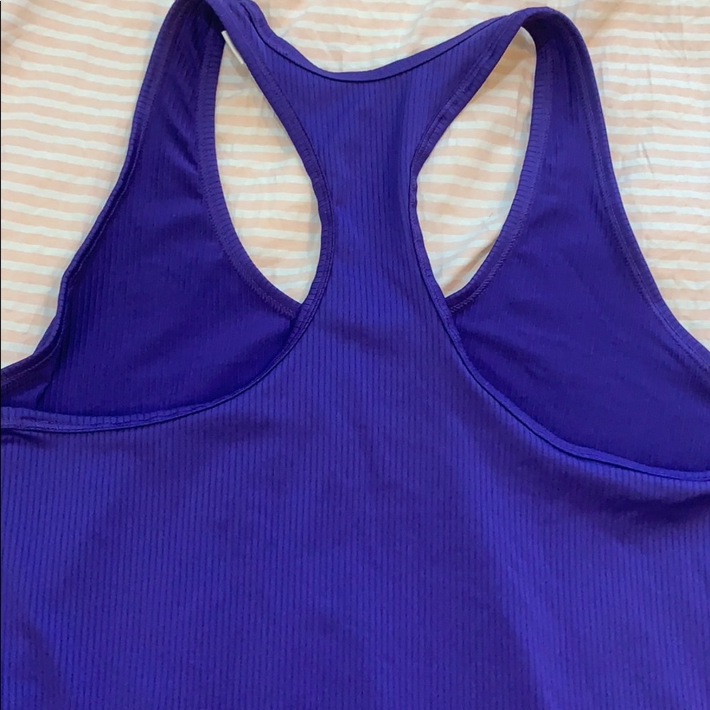 Relisting! Purple Adidas Performance Wear Racerback Ribbed Top Size 12-14 - Picture 5 of 5